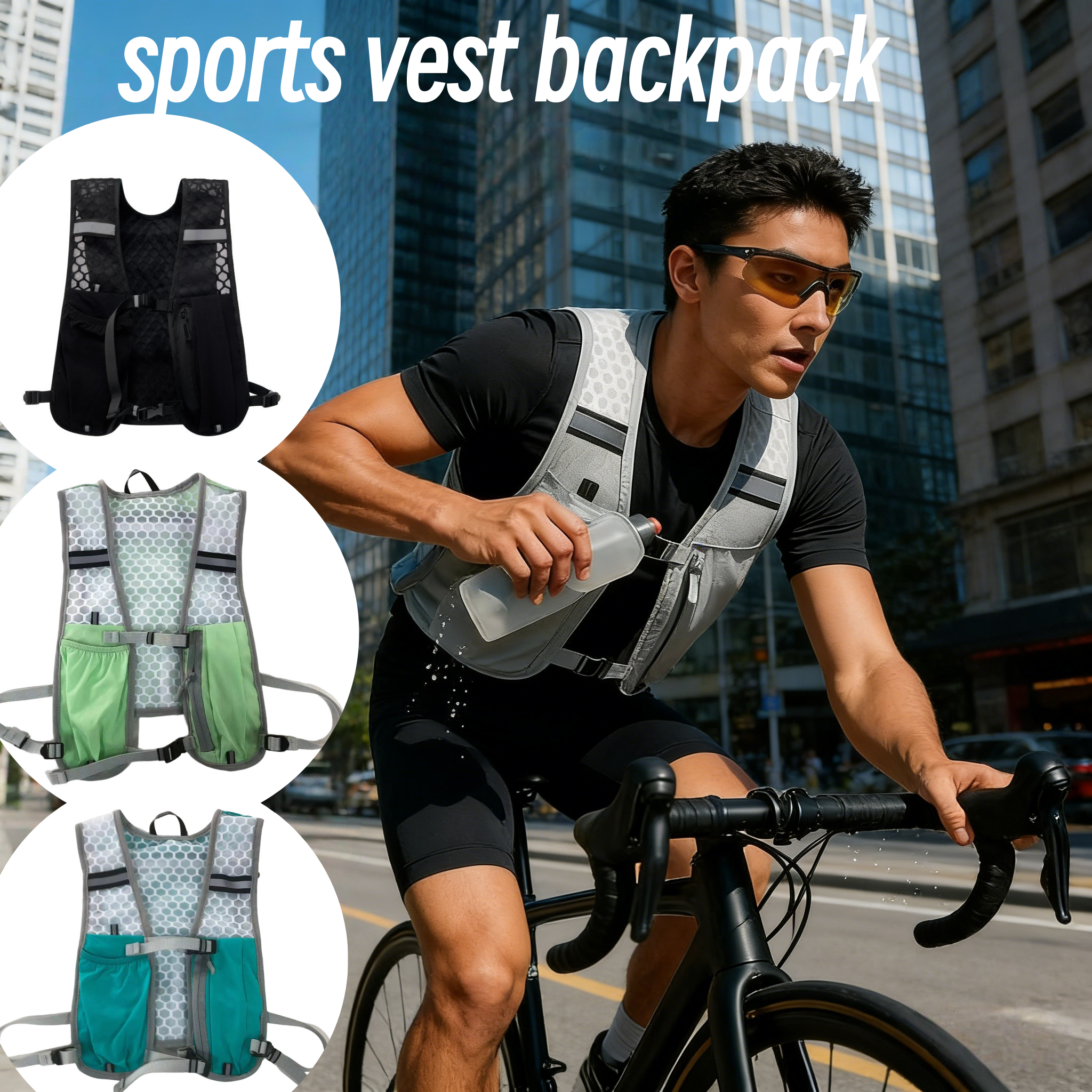 Running Gear Storage - Lightweight Running Vest for Biking &
