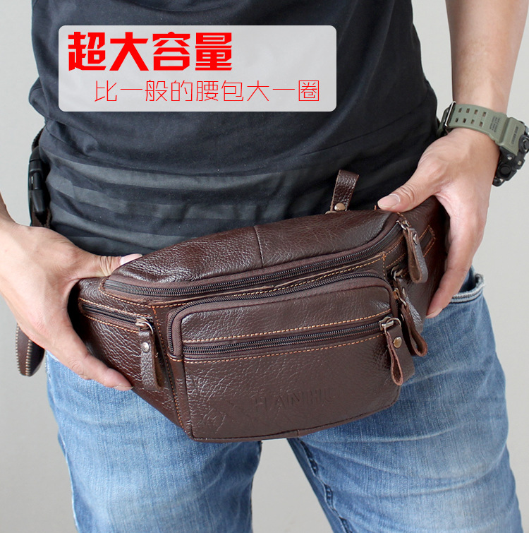 Running Gear For - Genuine Cowhide Leather Waist Bag Men