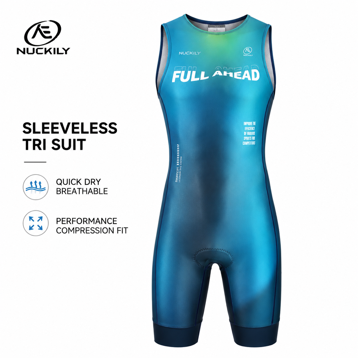 Running Gear Youth - NUCKILY Triathlon Suit Sleeveless Youth Ironman