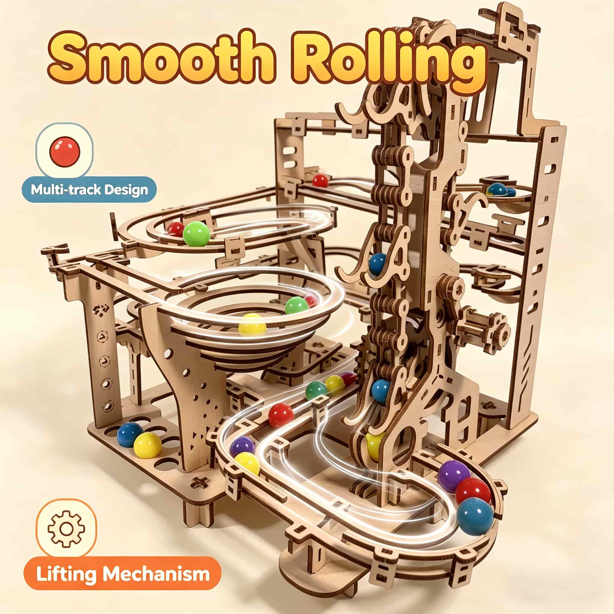 Mechanical Marble Run 3D Woode - Running Gear Gifts ulasan dan harga