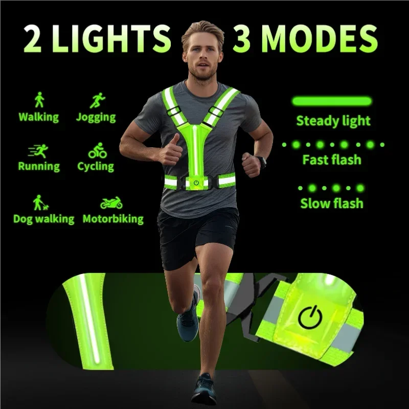 LED Reflective Vest Running Ge - Running Gear Lights ulasan dan harga