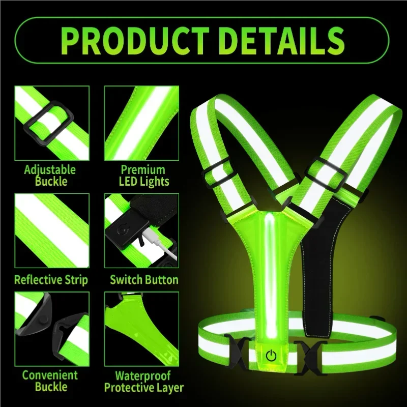 LED Reflective Vest Running Ge - Running Gear Lights ulasan dan harga